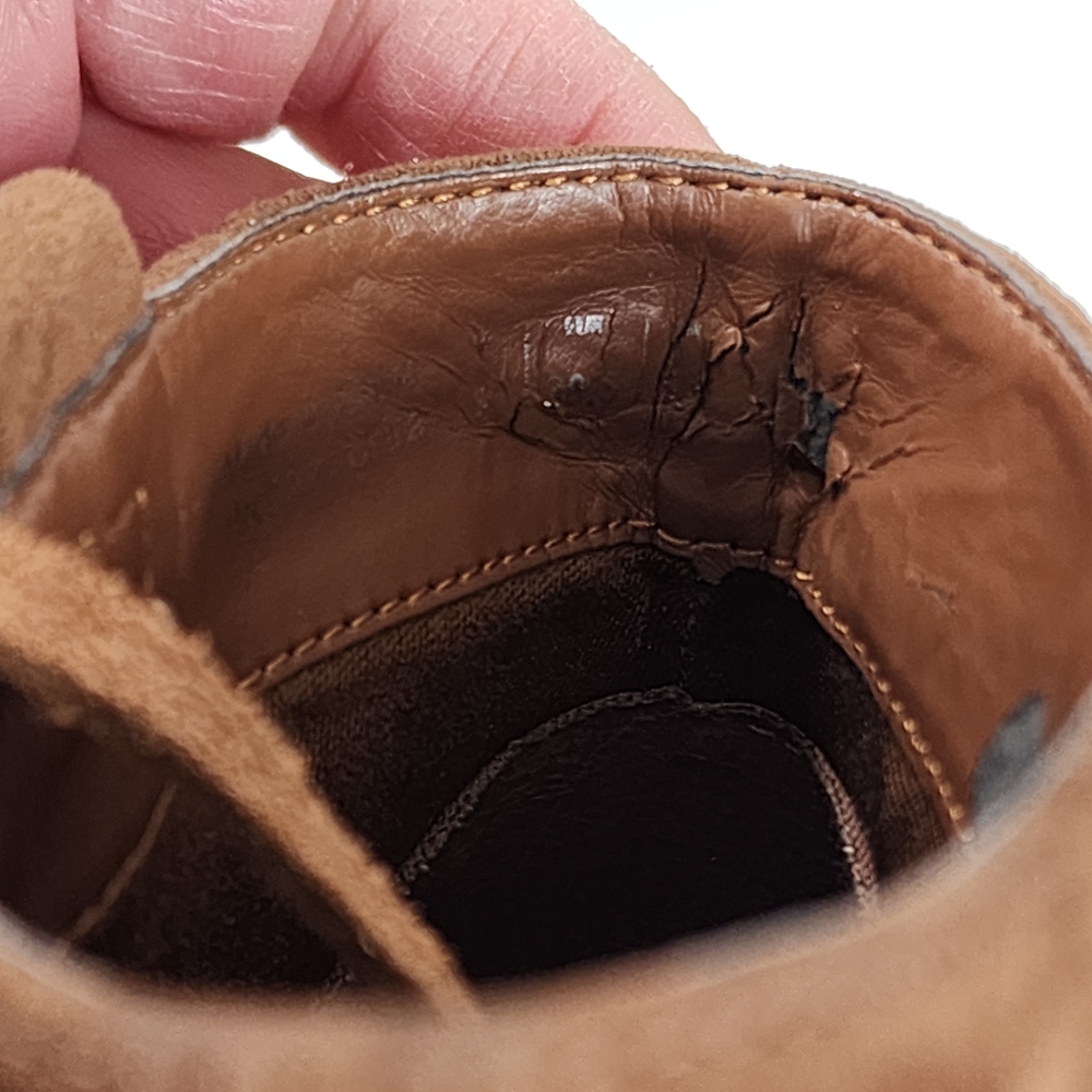 Brown Suede Ankle Boots with Fringe - Picture 11 of 13